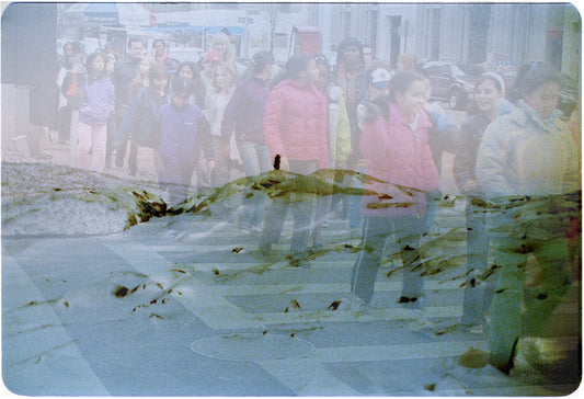 #14 Kugaaruk Inuksuk and New York City Children on Crosswalk