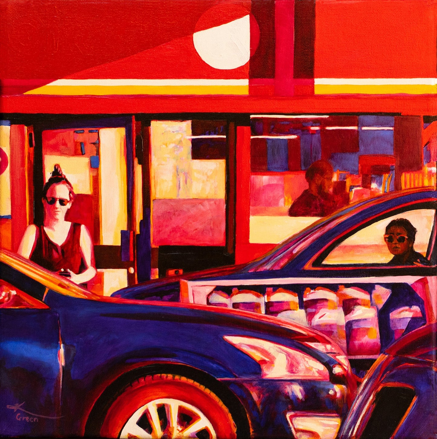 At The Pump - Composition in Red